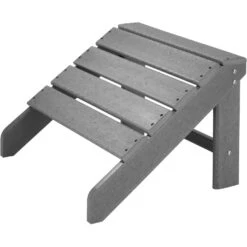 Tectake - Tuinstoel Joan Met Voetsteun En Tafel - Grijs -Beliani Winkel 1000078033 0103