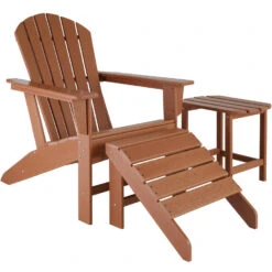 Tectake -tuinstoel Adirondack -Janis - Bruin -Beliani Winkel 1000078043 0102