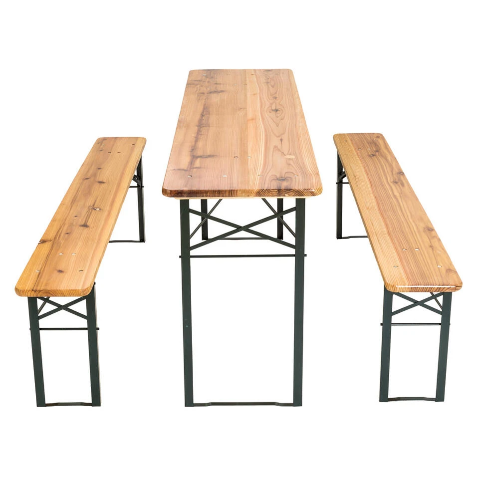 Tectake - Biertafel Met Banken - 175x50x76 Cm - Dennenhout 3 Tectake - Biertafel Met Banken - 175x50x76 Cm - Dennenhout - Afbeelding 3