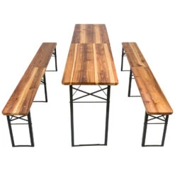 Tectake - Biertafel Met Banken, Campingtafel, Opklapbaar -Beliani Winkel 1000078062 0103