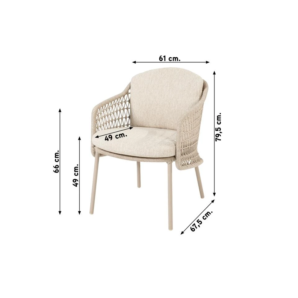 4 Seasons - Puccini Dining Tuinstoel (1 St.) 2 4 Seasons - Puccini Dining Tuinstoel (1 St.) - Afbeelding 2