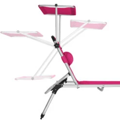 Tectake - Ligbed Lorella Aluminium- Incl. Verwisselbaar Hoofdkussen-pink -Beliani Winkel 1000082527 0103