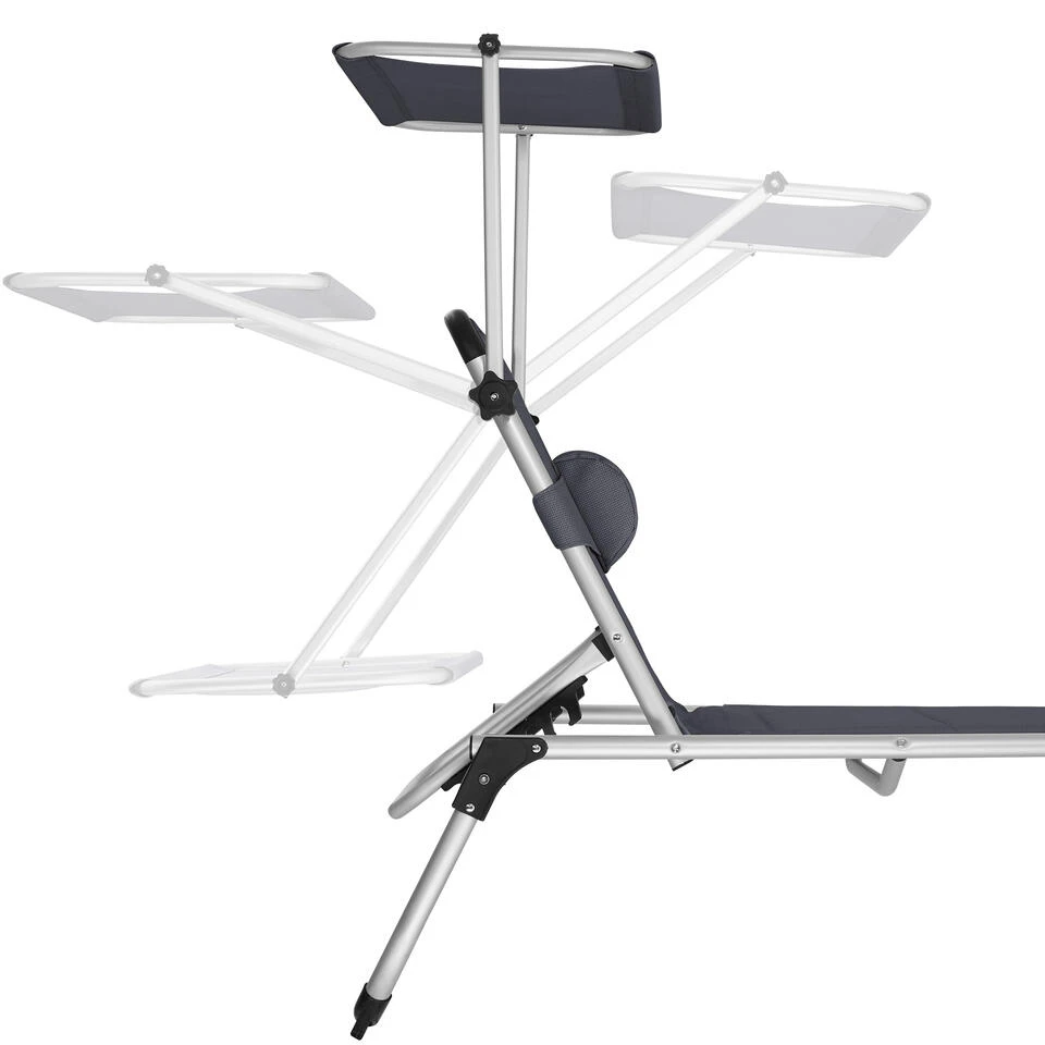 Tectake -ligbed Lorella - Aluminium- Incl. Verwisselbaar Hoofdkussen-grijs 4 Tectake -ligbed Lorella - Aluminium- Incl. Verwisselbaar Hoofdkussen-grijs - Afbeelding 4