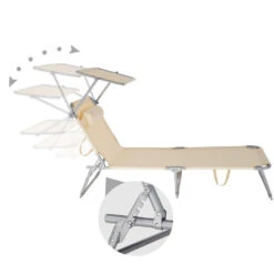 Tectake - Zonnestoel Chloe - Ligbed - Beige 7 Tectake - Zonnestoel Chloe - Ligbed - Beige -Beliani Winkel 1000083087 0103