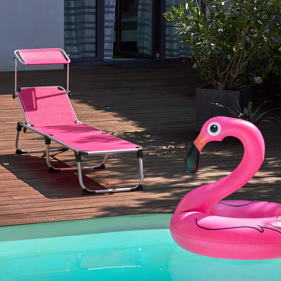 Tectake - Ligbed Zonnestoel Aurelie - Blauw 3 Tectake - Ligbed Zonnestoel Aurelie - Blauw - Afbeelding 3