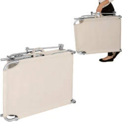 Tectake - 2 Ligbedden Met Zonnedak Beige -Beliani Winkel 1000083237 0103