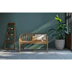 Exotan Tuinbank Lilly - Acacia - White Wash - 81x123x65 -Beliani Winkel 1000083596 0102