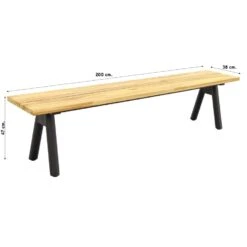 VDG Mason Teak Sportbank 200 Cm -Beliani Winkel 1000084827 0101