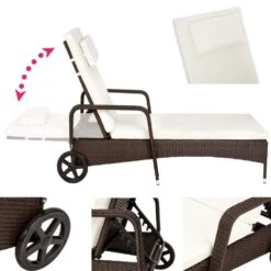 Tectake - Ligstoel - Rotan - Bruin -Beliani Winkel 1000086065 0102