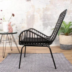 DS4U® Modo Rieten Lounge - Wicker - Zwart -Beliani Winkel 1000088186 0102