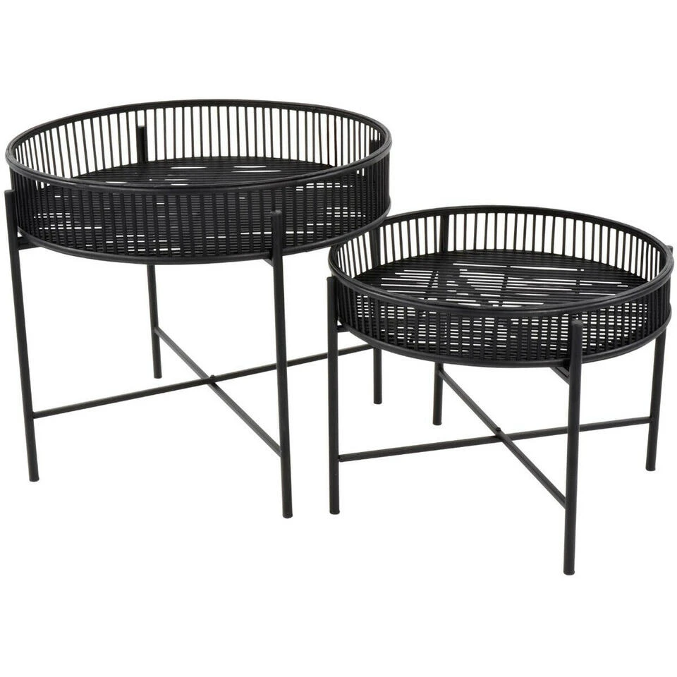 Bijzettafel Aiko Zwart - Bamboe - Zwart 2 Bijzettafel Aiko Zwart - Bamboe - Zwart - Afbeelding 2