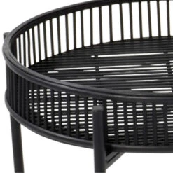 Bijzettafel Aiko Zwart - Bamboe - Zwart 7 Bijzettafel Aiko Zwart - Bamboe - Zwart -Beliani Winkel 1000088277 0103