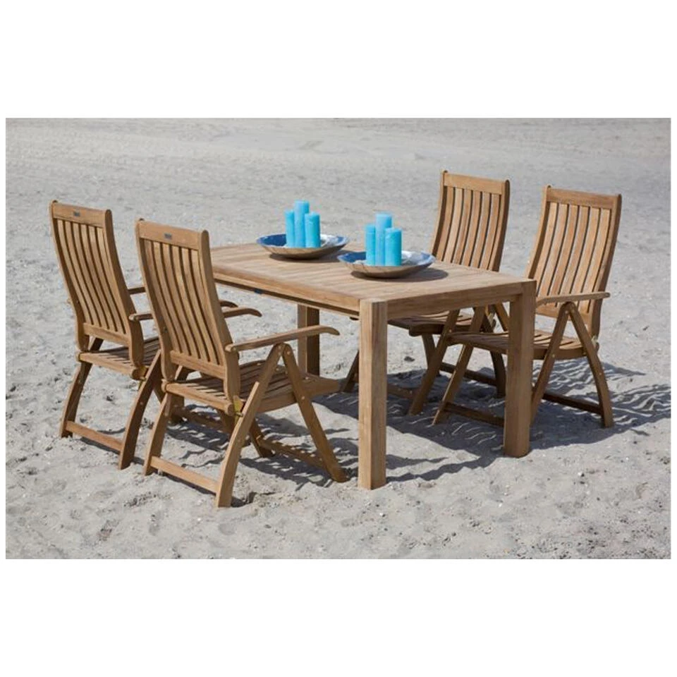 Exotan Verstelbare Tuinstoel Comfort - Teak - Naturel - 109x74x58 3 Exotan Verstelbare Tuinstoel Comfort - Teak - Naturel - 109x74x58 - Afbeelding 3