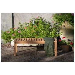 Exotan 2-Zits Tuinbankje Comfort - Teak - Naturel - 44x120x45 -Beliani Winkel 1000088950 0102