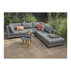 Exotan Bijzettafels Binnen/Buiten - Teak - Antraciet - Set Van 2 -Beliani Winkel 1000088978 0102