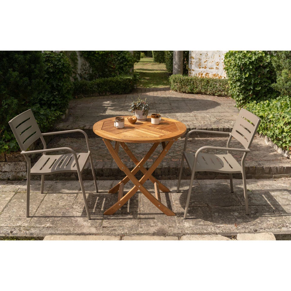 Exotan Inklaptafel Tuin Folding - Teak - Naturel - 75x80x80 4 Exotan Inklaptafel Tuin Folding - Teak - Naturel - 75x80x80 - Afbeelding 4