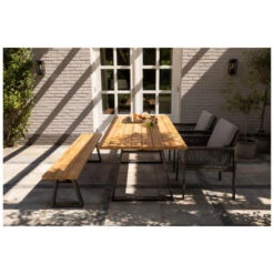 Exotan Tuintafel Sydney - Teak/Metaal - Naturel - 75x185x90 4 Exotan Tuintafel Sydney - Teak/Metaal - Naturel - 75x185x90 -Beliani Winkel 1000089235 0101