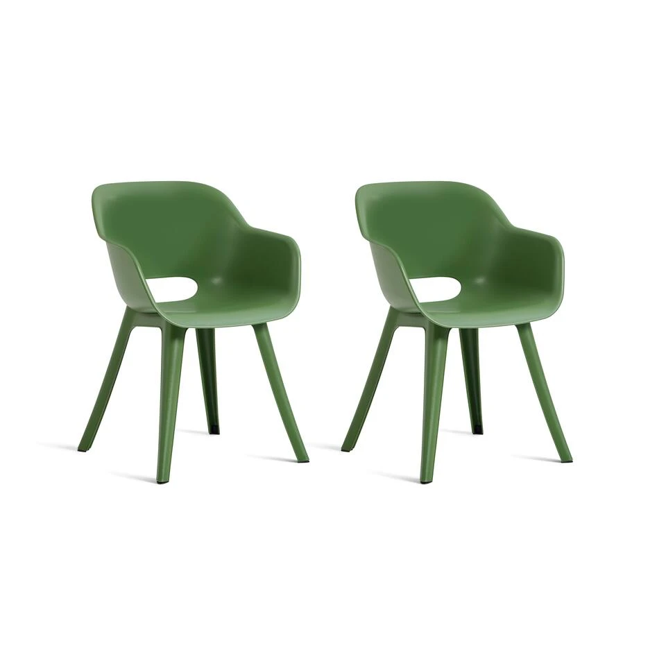 Keter Akola Tuinstoelen - 2 Stuks -56.5x55x80cm - Olijf Groen 1 Keter Akola Tuinstoelen - 2 Stuks -56.5x55x80cm - Olijf Groen