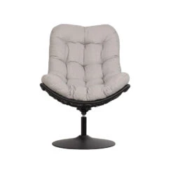 Woood Swivel Loungestoel Zwart -Beliani Winkel 1000091741 0104