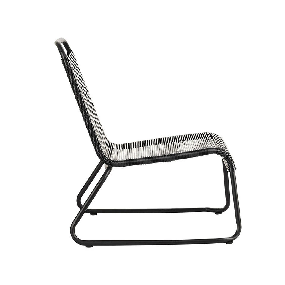 Relax Tuinstoel Met Voetenbank Lia Touw Zwart - 78x70x84 Cm - Touw - Zwart 4 Relax Tuinstoel Met Voetenbank Lia Touw Zwart - 78x70x84 Cm - Touw - Zwart - Afbeelding 4