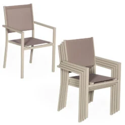 Happy Garden Buitenstoelen - Bruin - Aluminium -Beliani Winkel 1000092411 0103
