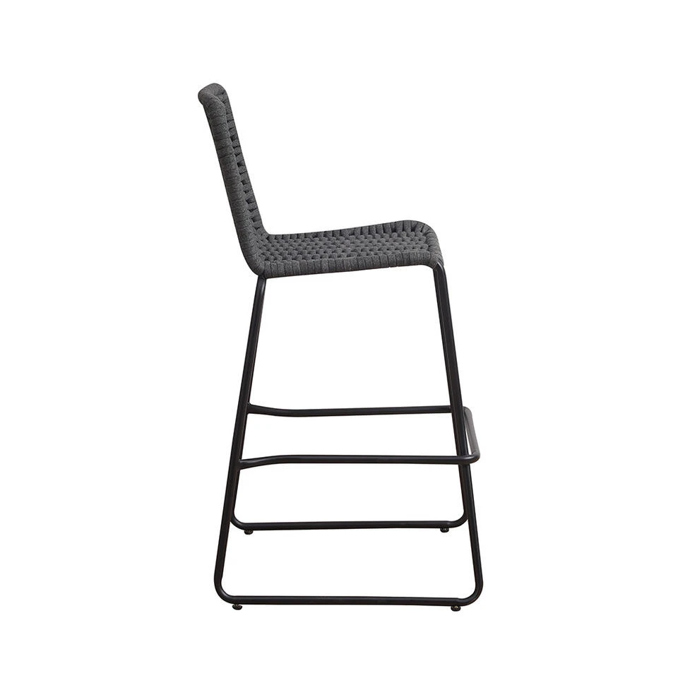 Barkruk Buiten Ray Gevlochten Touw Antraciet - 60,50x56x105 Cm - Touw - Grijs 4 Barkruk Buiten Ray Gevlochten Touw Antraciet - 60,50x56x105 Cm - Touw - Grijs - Afbeelding 4