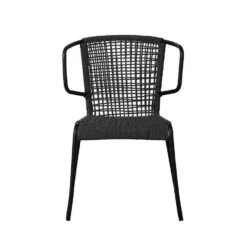 Tuinstoel Dora Touw Antraciet - 61x57x77 Cm - Touw - Grijs -Beliani Winkel 1000092415 0102