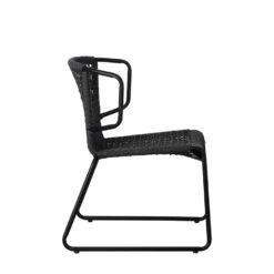 Tuinstoel Dora Touw Antraciet - 61x57x77 Cm - Touw - Grijs -Beliani Winkel 1000092415 0103