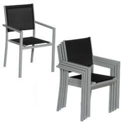 Happy Garden Buitenstoelen - Zwart - Aluminium -Beliani Winkel 1000092428 0103