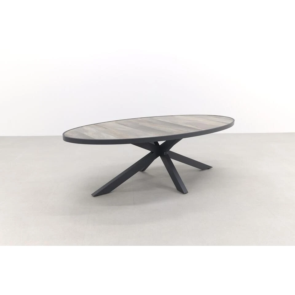 VDG Silva Ovale Tuintafel - Houtlook - 240 X 115 Cm 3 VDG Silva Ovale Tuintafel - Houtlook - 240 X 115 Cm - Afbeelding 3