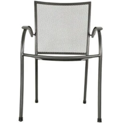 Tuinstoel Nordic - Metaal - Grijs 6 Tuinstoel Nordic - Metaal - Grijs -Beliani Winkel 1000093881 0102