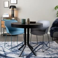 Puur Malmö Ronde Bistro - Hout - Zwart -Beliani Winkel 1000093886 0103