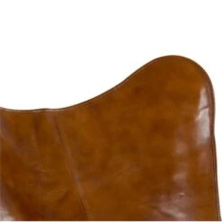 Buffalo Vlinderstoel Cognac - Leder - Bruin -Beliani Winkel 1000094338 0103