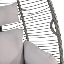 Rope Hangstoel - Wicker - Grijs -Beliani Winkel 1000094364 0103
