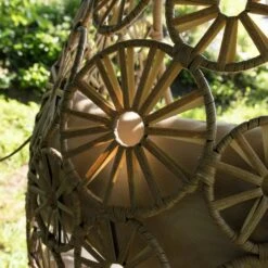 Flower Hangstoel Naturel - Wicker - Bruin -Beliani Winkel 1000094365 0103