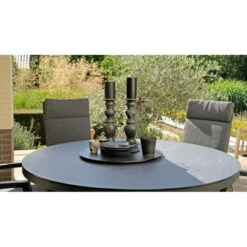 Mojito Tuintafel Rond - Glas - Grijs -Beliani Winkel 1000094367 0104