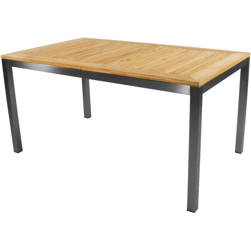 Tuintafel Marmaris RVS - Hout - Bruin 2 Tuintafel Marmaris RVS - Hout - Bruin - Afbeelding 2