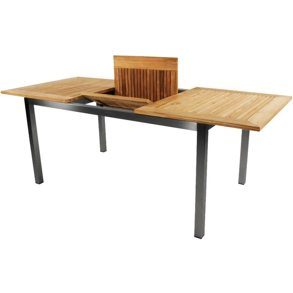 Tuintafel Marmaris RVS - Hout - Bruin 3 Tuintafel Marmaris RVS - Hout - Bruin - Afbeelding 3