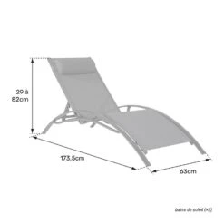 Happy Garden Zonnebedden GALAPAGOS - Grijs - Aluminium -Beliani Winkel 1000094857 0104