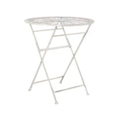 Beliani Inklapbare Tafel SCAFA - Wit Ijzer