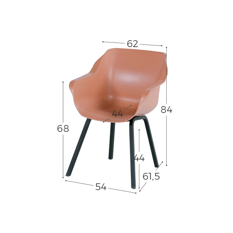 Hartman Sophie Element Dining Armstoel- Italian Terra - 2 St. 2 Hartman Sophie Element Dining Armstoel- Italian Terra - 2 St. - Afbeelding 2