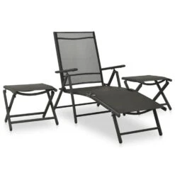 VidaXL - Loungeset - Zwart - Aluminium