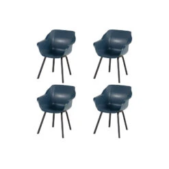 Set Van 4 - Hartman Sophie Element Dining Armstoel - Steel Blue