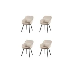 Hartman Le Soleil Element Dining Armstoel - Soft Taupe/Black - 4 St.