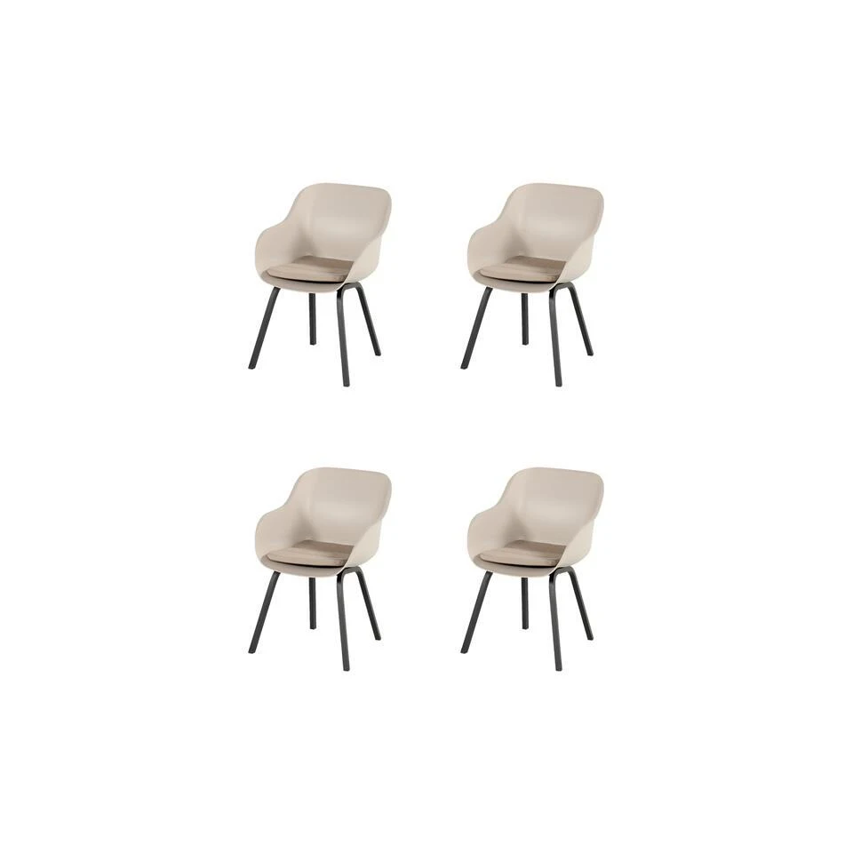 Hartman Le Soleil Element Dining Armstoel - Soft Taupe/Black - 4 St. 1 Hartman Le Soleil Element Dining Armstoel - Soft Taupe/Black - 4 St.