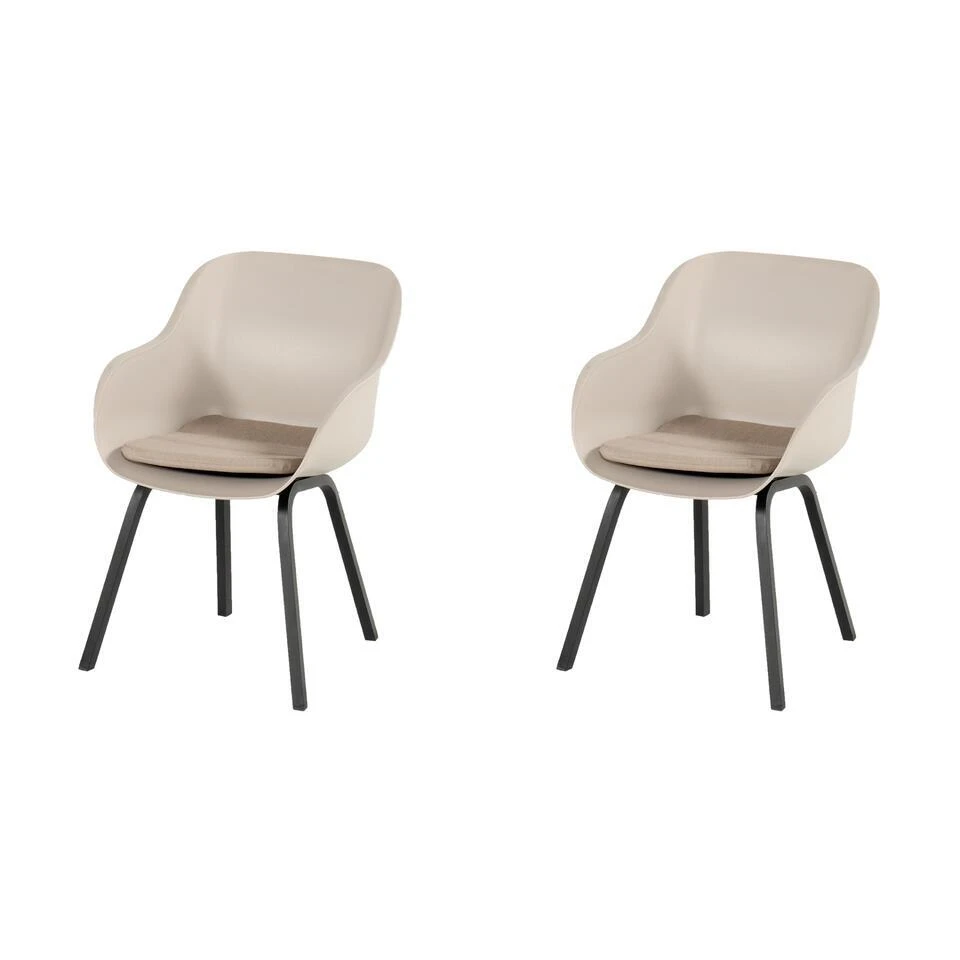 Hartman Le Soleil Element Dining Armstoel - Soft Taupe/Black - 2 St. 1 Hartman Le Soleil Element Dining Armstoel - Soft Taupe/Black - 2 St.