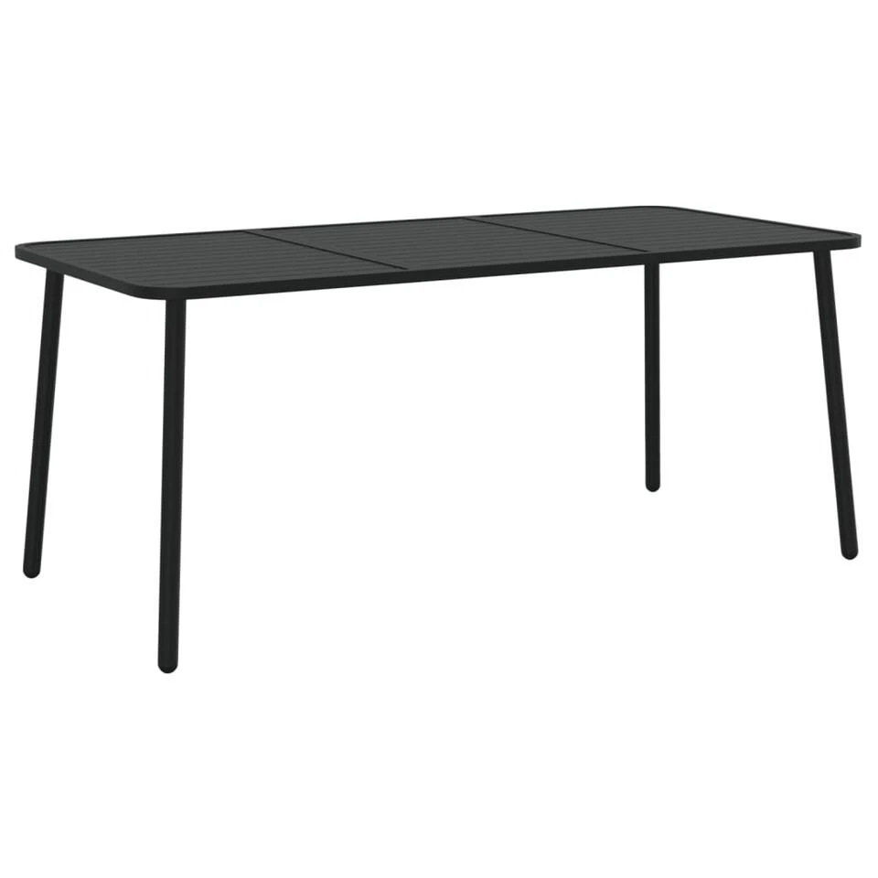 VidaXL - Tuintafel - Antraciet - Staal - 165 X 80 X 71 Cm 1 VidaXL - Tuintafel - Antraciet - Staal - 165 X 80 X 71 Cm