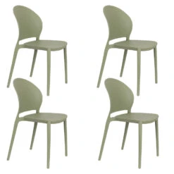 Housecraft Sjoerd Tuinstoelen Kunststof Groen - Set Van 4