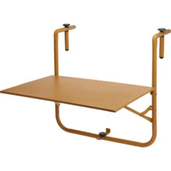 Pro Garden Balkon Tafel - Metaal - Mat Mosterd Geel - 60 X 43 Cm