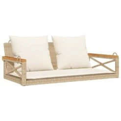 VidaXL - Schommelbank - Beige - Poly Rattan - 62 X 109 X 40 Cm